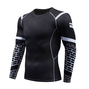 Camiseta de Compresión de Manga Larga UPF50 para MMA, para Entrenamiento, Gimnasio y Fitness, Top Elástico de Compresión - Product Image 1