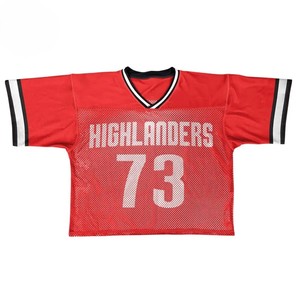 Camiseta de fútbol Retro recortada deportiva de poliéster personalizada de alta calidad, ropa de calle, camiseta de malla americana de gran tamaño, camiseta de fútbol - Product Image 6