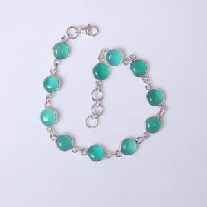 925 Sterling Silver Handmade <b>Gemstone</b> Green Onyx Spinner <b>Bracelet</b> Jewelry 925 Solid Stone Best Quality Wedding Gift <b>Bracelet</b> - Product Image 4