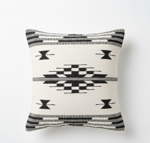 Modern Customizable Square Floral Pattern Cotton <b>Black</b> & White Design <b>Cushion</b> <b>Cover</b> Zipper Closure Washable for Home Hotel Use - Product Image 3