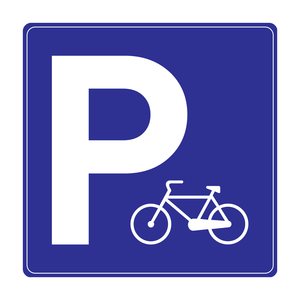 Panneau de signalisation routière réfléchissant pour stationnement de vélos, en acier, alimenté par LED et énergie solaire, signalisation de prudence et d'avertissement pour utilisation en rue - Product Image 1