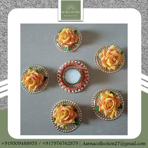 เชิงเทียน rangoli ดอกไม้กุหลาบที่ทำด้วยมือประณีตสำหรับงานแต่งงานวันอีสเตอร์ฮาโลวีนเพิ่มสัมผัส graduations วันพ่อ - Product Image 2