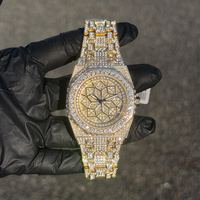 Exquisite Glänzende Diamant-Moissanit-Uhr Automatische Mechanische Analoge Uhr mit Saphirglas Hochwertige Modische Luxus-Geschenkuhr