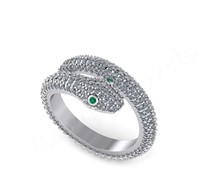 2025 grosir 925 Sterling cincin ular perak Adjustable perhiasan halus mawar emas kubik zirkonia unik disesuaikan hadiah wanita