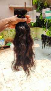 Cheveux indiens Remy en vrac non tissés, cheveux humains alignés sur la cuticule, cheveux ondulés naturels pour tissage, en provenance d'Inde - Product Image 4