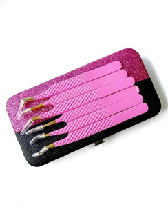 Pinces à cils professionnelles en acier inoxydable de couleur personnalisée, anti-magnétiques, avec poignée confortable, service de logo OEM ODM pour salon, longueur 10 mm - Product Image 3