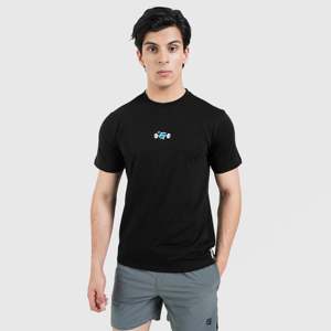 T-shirt noir oversize avec motif graphique hip-hop style streetwear, jersey respirant, tee-shirt imprimé graphique - Product Image 1