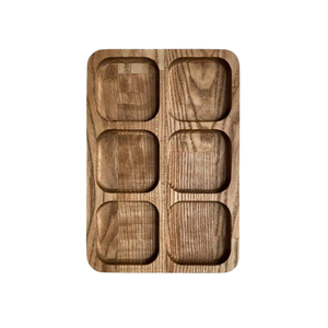 Plateau de fruits secs en bois à motif floral de luxe Plateau de service divisé pour snacks pour la maison Plateau de service de restauration standard - Product Image 6