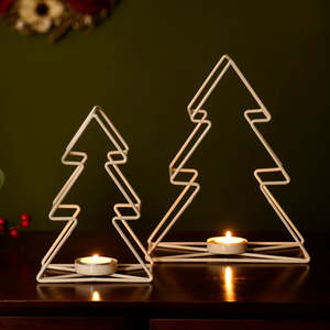 Ensemble de 2 porte-bougies en métal de style royal, design haut de gamme, pour centre de table de mariage et décoration intérieure de Noël - Product Image 4