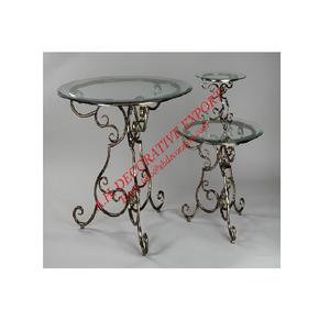 Metal Accent Side <b>Table</b> Antique finished Luxury <b>Round</b> design Sofa Side <b>table</b> with <b>glass</b> <b>Top</b> for Coffee & Lamp Decoration - Product Image 1