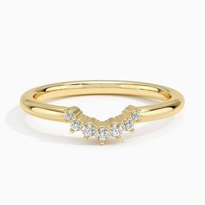 SIMPEL 10K Gold Engagement Ring with Round Cut Lab Grown Diamond Everyday Wear Curved Band Wedding <b>Gift</b> <b>for</b> <b>Her</b> - Product Image 3