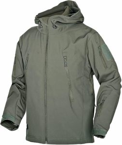 Stay Ready Anywhere Tactical Softshell Jacket with <b>Waterproof</b> Hood & Full Zip Windbreaker for <b>Rugged</b> <b>Outdoor</b> Travel - Product Image 1