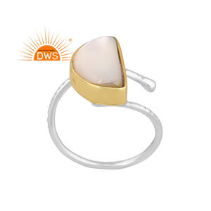 Dernières tendances bague en argent sterling fin naturel doré pierre du soleil pierre précieuse demi-lune conception bijoux personnalisés pour les femmes - Product Image 1