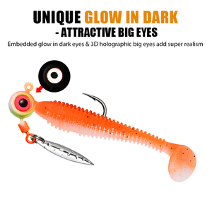 Juego de 95 señuelos giratorios con cabezas de jig y anzuelos para pesca en ríos, lagos y océanos - Señuelos duros de PVC y plomo - Product Image 3