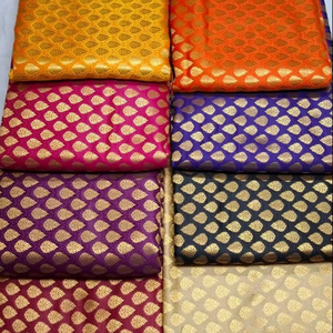 Wholesale Brocade Jacquard Fabric for Sarees Gowns Lehenga Choli <b>Curtains</b> Cushion Covers and Traditional Fashion Wear - Product Image 1