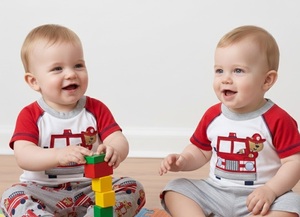 Ensemble de vêtements de nuit en jersey de coton pour bébé garçon, 3 pièces, personnalisé OEM, imprimé camion de pompiers, résistant aux flammes, vente en gros, approvisionnement en usine - Product Image 6