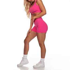 Custom Recycled Yoga Tank & Bra Set Seamless Plus-Size Workout <b>Leggings</b> for <b>Women</b> with Solid Pattern - Product Image 2