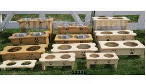 Adjustable Custom Design Wood <b>Stand</b> With Ped Stainless Steel <b>Bowls</b> for Ped Dog / <b>Cat</b> Feeder - Product Image 1