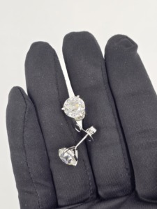 Round Brilliant Lab Grown Diamond Stud <b>Earrings</b> 14k 18k Solid <b>Gold</b> 4 Prong Solitaire Push <b>Backs</b> Cvd Igi Certified - Product Image 5