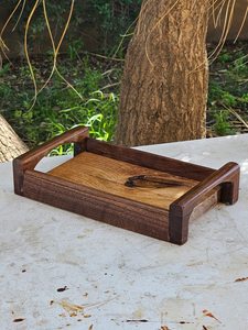 Bandeja para servir de madera de roble con esquinas redondeadas, plato de madera, tablero para servir, accesorios para espacios de trabajo hechos a mano | Refinado | - Product Image 2