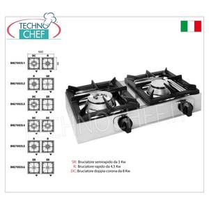 Cuisinière à gaz professionnelle de table, 2 brûleurs - Product Image 2