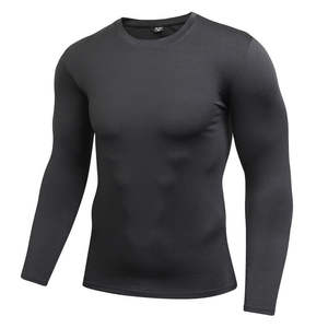Premium Quality Custom Men's Gym <b>Tops</b> Quick Dry Long Sleeve Athletic Shirt Solid Compression Base Layer T-Shirt for Sports - Product Image 4