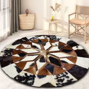 Alfombras de piel de vaca hechas a mano para sala de estar, pelo de vaca Real, cuero crudo, pieles de animales impresas, cinturón utilizable, sofá, bolso, colchón - Product Image 1