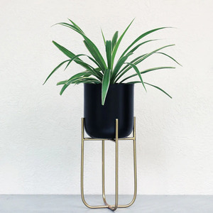Pot de plantes en métal noir mat fabriqué à la main de haute qualité Vase de plantes à la mode fabriqué à la main Top vente nouveau Design Pot de plantes de jardin - Product Image 5