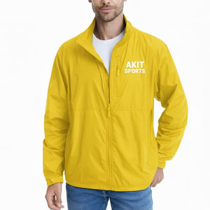 Chaqueta Cortavientos Ligera, Impermeable y Transpirable para Hombre con Cuello Alto, Logotipo Frontal, Cremallera, Softshell, para Invierno y Actividades al Aire Libre - Product Image 1