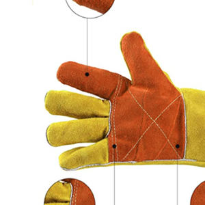 Prix usine gant de barbecue résistant au feu à la chaleur gants de soudage en cuir - Product Image 5