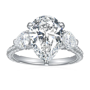 Solitaire 925 bague en argent Sterling taille poire bague en diamant personnalisé 14K or véritable bijoux bague de fiançailles de mariage pour hommes femmes - Product Image 3