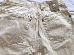 Pantalones cortos vaqueros modelo sillín beige para hombre W33 ''Made in Italy-a Crafted Italian Craft - Product Image 4