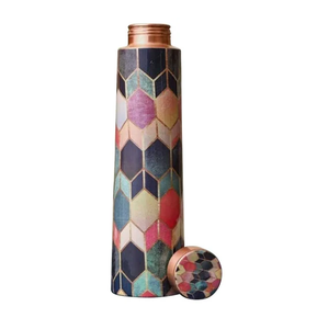 Bouteille d'eau en cuivre pur pour le yoga et l'Ayurveda Verres personnalisés élégants Avantages de l'Ayurveda 100% Bouteille en cuivre pur et sain - Product Image 6