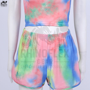 Ensemble professionnel 2 pièces pour femmes, hauts courts ajustés en coton uni, ensembles courts respirants, design de logo personnalisé, haute qualité - Product Image 3