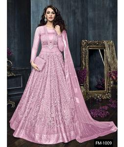 Indien pakistanais Georgette broderie travail fantaisie Salwar Kameez costume pour les femmes mariage Collection de Saree longue robe robe Saree - Product Image 1