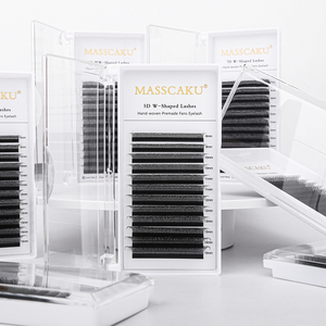 MASSCAKU Extensions <span class=keywords><strong>de</strong></span> cils préfabriquées en éventail, forme W, <span class=keywords><strong>3D</strong></span> 4D 5D 6D 7D 8D 10D, naturelles, douces, légères, style W individuel - Product Image 1