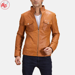 Vestes en cuir personnalisées de bonne qualité 2025 High Street hommes hiver col montant écologique respirant confortable mode - Product Image 4
