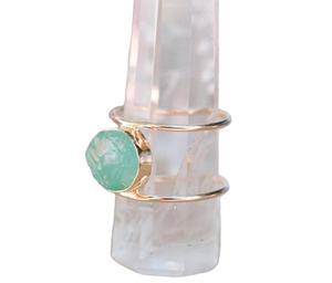 คุณภาพระดับสูง92.5เงินสเตอร์ลิงธรรมชาติ Aqua Chalcedony ไม่ผ่านการบำบัดทรงกลมแหวนพลอยหยาบ - Product Image 1