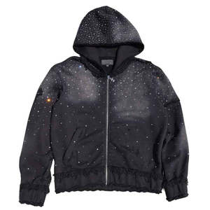 Trending Custom Rhinestone Sunfade <b>Zip</b>-<b>Up</b> <b>Hoodie</b> Streetwear <b>Hoodie</b> Casual 100% Cotton Drop Shoulder <b>Hoodie</b> For Unisex - Product Image 2