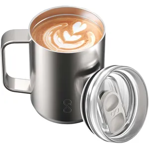Mug de voyage écologique en acier inoxydable, gobelets isothermes, merchandising - Product Image 3