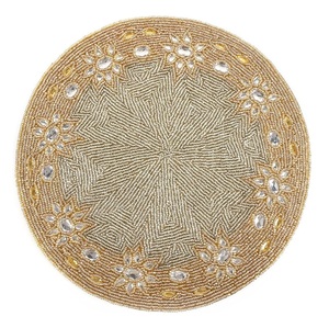 Professional Handmade Beaded <b>Table</b> <b>Mat</b> Solid Color Vintage Style Wedding Banquet Durable Eco-Friendly <b>Round</b> Customizable - Product Image 6