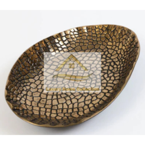 Cuenco de tendencia industrial, mango de hoja de sombra de doble tono blanco y dorado hecho de juego de vajilla de aluminio fundido para exhibición de utensilios de cocina - Product Image 4