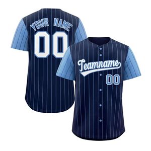 Maillot de baseball gris anthracite à rayures, personnalisable avec logo d'équipe, vêtement de sport respirant à boutons, uniforme de baseball professionnel - Product Image 2