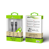 Câble USB 3.0 vers Type-C à charge rapide 3A, 2 m, CB-285-M, compatible avec Android IOS, couleur noire, pour téléphone portable