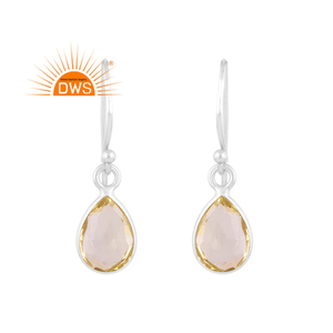 Vente chaude en argent Sterling naturel citron topaze pierres précieuses balancent boucle d'oreille bijoux personnalisés pour les femmes cadeau pour elle - Product Image 1