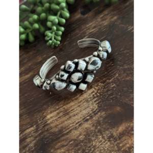 Bobby Johnson White Buffalo & Sterling Silver Cluster Fashion Cuff Bracelet - Product Image 3