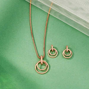 Conjunto de Colgante de Oro Orbit Embrace - Joyería Fina - Product Image 1