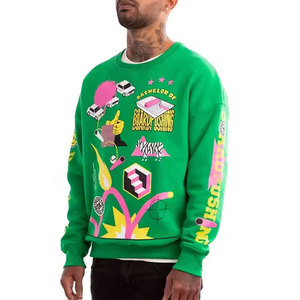 Pull à capuche surdimensionné de qualité supérieure pour hommes, entièrement imprimé, haut vintage, manches longues brodées, hiver - Product Image 4