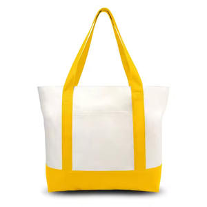 Bolsa de compras personalizada de lona de algodón con cremallera, bolsillo y Asa de hombro ecológica, en blanco o impresa con logotipo personalizado - Product Image 3