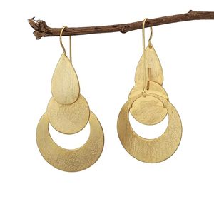 ตุ้มหูห่วงประดับทองรูปเรขาคณิตขนาดใหญ่ลายดอกไม้คลาสสิกของขวัญสำหรับผู้หญิงขายส่ง - Product Image 3